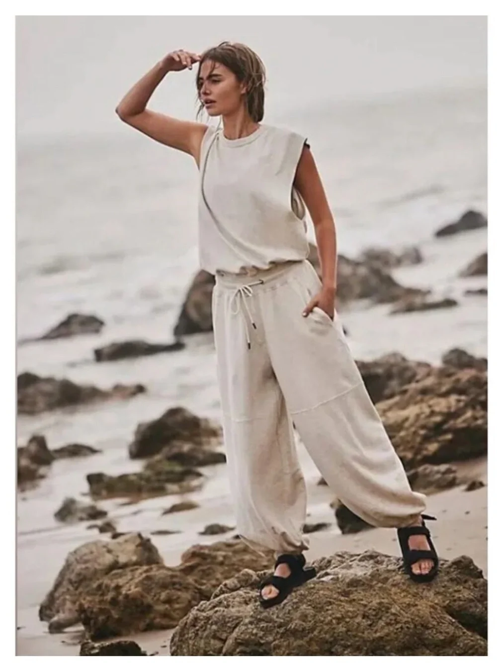 Free People throw and go onesie in heather